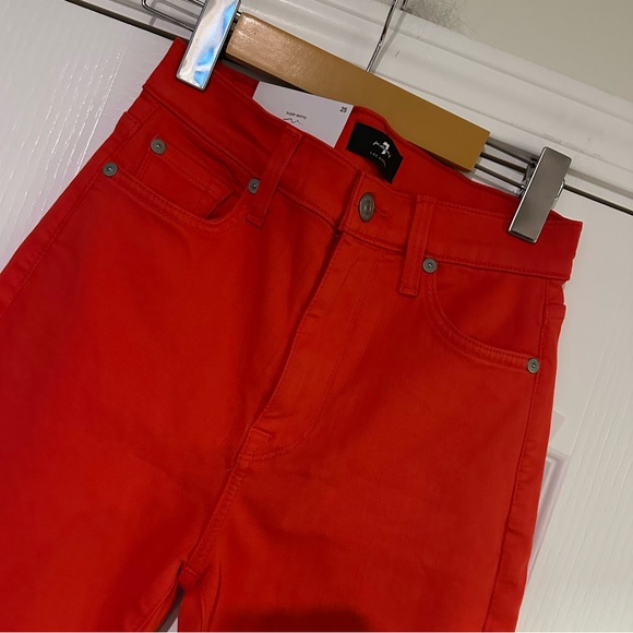 7 For All Mankind High Rise Skinny Red - Picture 7 of 9